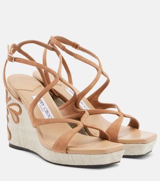 Jimmy Choo London Ayla leather espadrille wedges