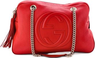 Gucci Soho Chain Zip Leather Medium shoulder bag - women - Calf Leather - One Size - Red