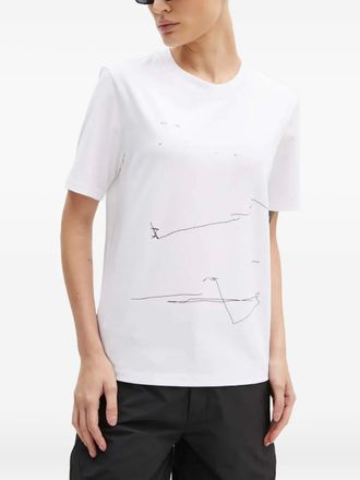 Heliot Emil T-shirt met print - Wit