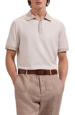Bugatchi Jacquard Cotton Polo in Limestone at Nordstrom, Size Xx-Large