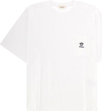 Versace White Small Chest Pocket Logo T-Shirt