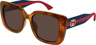 Gucci Brown Square Ladies Sunglasses GG2118SA 004 55