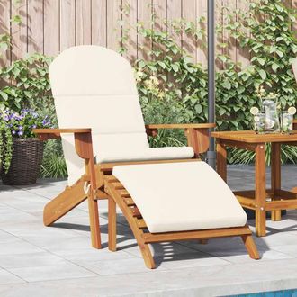 vidaXL Silla De Jard&iacute;n Adirondack Con Reposapi&eacute;s Madera Maciza Acacia Vidaxl