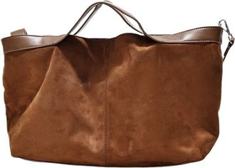 Generic Compatible For Large Capacity Suede Tote Bag Commuter Womens Handbag Frosted Leather Shoulder(Caramel color)