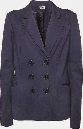 Sonia Rykiel Sonia By Sonia Rykiel Navy Blue Jersey Double Breasted Blazer