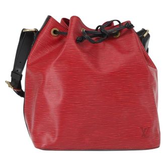 Louis Vuitton Bicolor Petit Noe Epi Leather Red Leather Handbag (Pre-Owned)