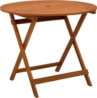 vidaXL Mesa De Jard&iacute;n Plegable Marr&oacute;n &Oslash; 90 X 75 Cm Vidaxl