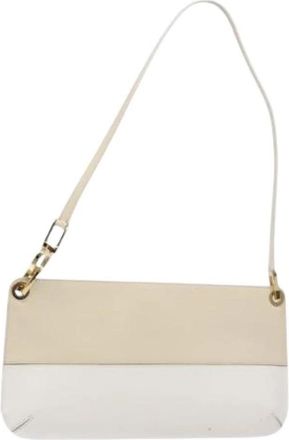 Ferragamo Tweedehands leren handtassen - Dames - Vintage Schoudertas - Beige - ONE Size - Leer - Vintage