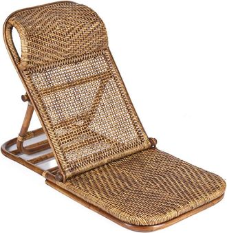 Bazar Bizar Tumbona de rat&aacute;n en nogal oscuro 110x49x16 cm