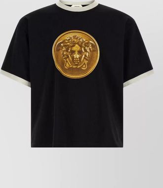 Versace cotton printed crew-neck short-sleeve t-shirt