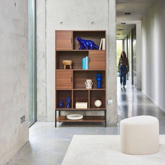 Sweeek 9-compartment Bookcase in Walnut