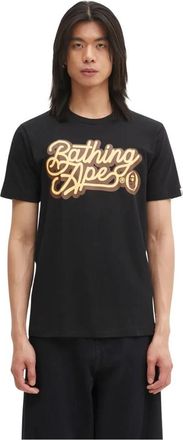 A Bathing Ape Script Logo T-Shirt - Heren - T-shirts - Zwart - XL - Katoen - Tops