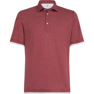 Brunello Cucinelli Jersey polo shirt in Coral at Nordstrom, Size Xxx-Large Eu