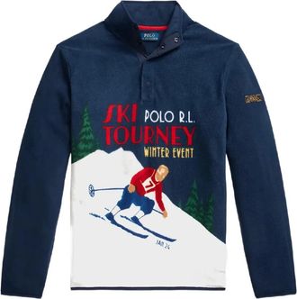 Polo Ralph Lauren Fleece sweater met print - Blauw