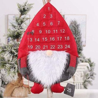 OEM [mai Usato]calendario Dellavvento, Calendario Svedese Di Babbo Natale Con 24 Tasche, Calendario Dellavvento Riutilizzabile Da Appendere Per Decorazion