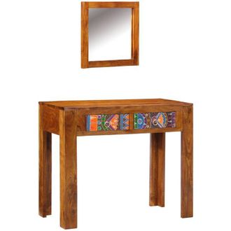 vidaXL Mesa De Tocador Marr&oacute;n 90 X 45 X 75 Cm Madera Maciza De Acacia Vidaxl