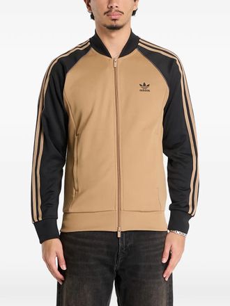 adidas Adicolor Classics three-stripe zip sweatshirt - men - Recycled Polyester/Cotton - S - Neutrals