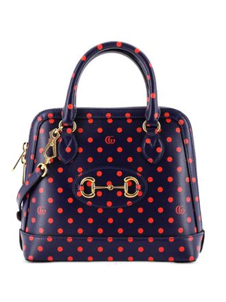 Gucci Horsebit 1955 Top Handle Bag Printed Leather Small satchel - Blue