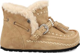 Taji Su&egrave;de laarzen verfraaid met kwastje - Beige