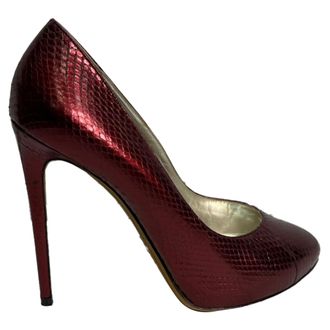 Dolce & Gabbana Pre-owned Womens & Embossed Pumps in Red Leather - Size EU 40