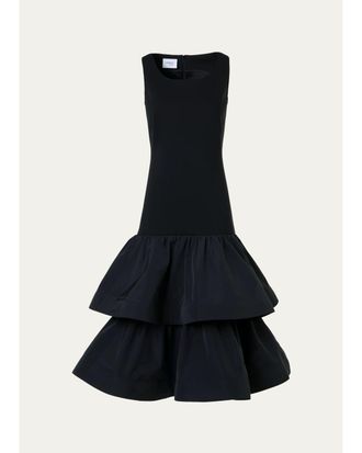 Akris Tiered Drop-Waist Midi Dress