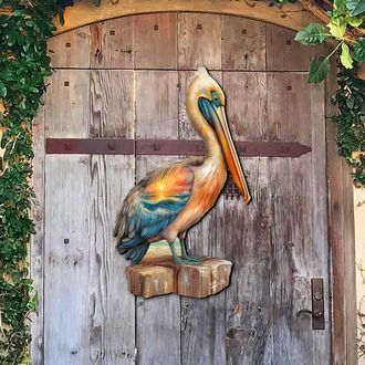 G.Debrekht Coastal Pelican Outdoor Door Decor by G. DeBrekht