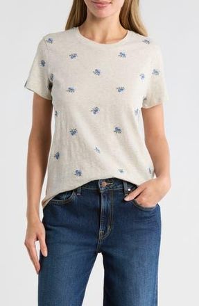 Lucky Brand Embroidered Tee in Grey Multi at Nordstrom Rack, Size X-Small