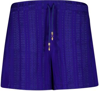 Zeus + Dione Paxi drawstring-waist textured shorts - women - Rayon/Silk - 36 - Blue