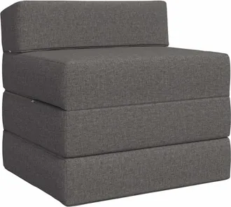 vidaXL Sof&aacute; Cama Plegable Gris Claro 70 X 60 X 63 Cm Tela Vidaxl
