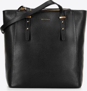 Wittchen Dames leren shoppertas hoog zwart natuurlijk leer