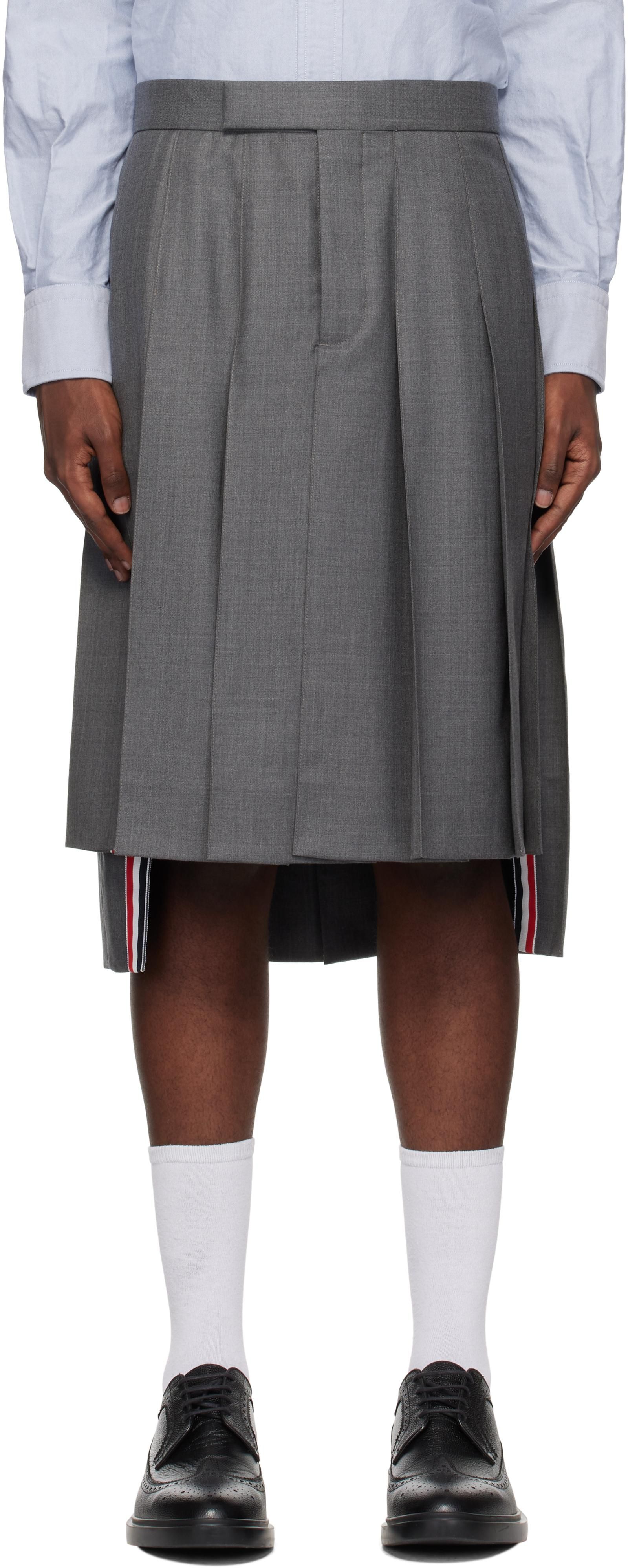 スカート THOM BROWNE Women Long Skirts FGC402V06146415 Blue Thom Browne Wool skirt - Dark Blue - Women | FGC402V06146415