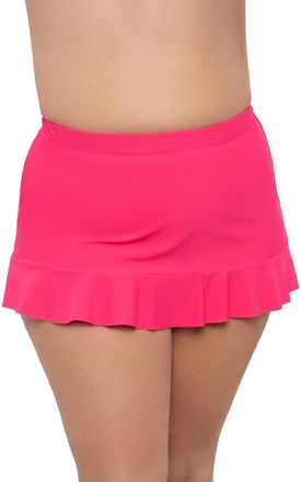 Aqua Green Plus Size High Waist Slimming Ruffle Skirt Swimsuit Bottom in Rose Quartz at Nordstrom, Size 1 X