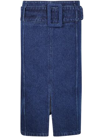 Patou Belted Midi Skirt