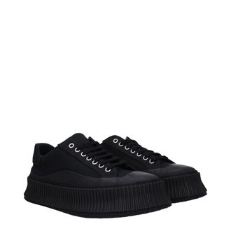 Jil Sander Platform Fabric Sneaker - Black