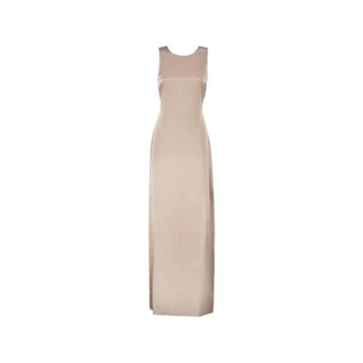 Max Mara Gowns, female, Beige, Size: 2XS Mxeazoto Satin Dress
