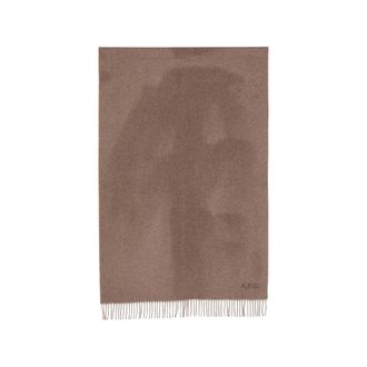 A.P.C. A. p.c. Logo-embroidered Fringed Scarf