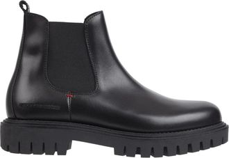 Tommy Hilfiger Premium Chunky Zwarte Enkellaarsjes - Heren - Chelseaboots - Zwart - 41 EU - Leer - Schoenen