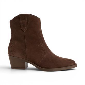 Tamaris Tamaris Bruine Su&egrave;de Leren Cowboy Western Ankle Boots voor Dames - 25702-41