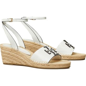 Tory Burch Ines Ankle Strap Espadrille Platform Wedge Sandal in Gardenia at Nordstrom, Size 10.5