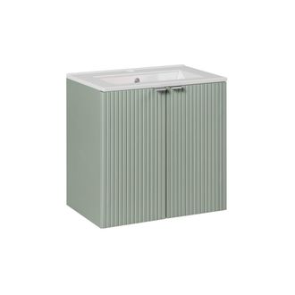 Petits Meubles Mueble lavabo individual encastrado paneles de melamina y mdf verde
