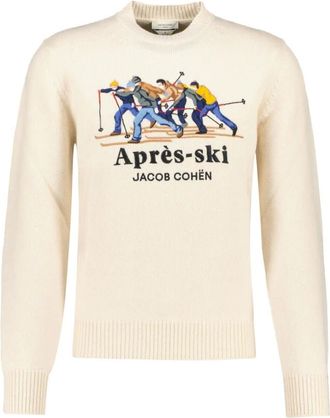 Jacob Cohen Girocollo Jacquard Gara Sciatori - - Knitwear - Uomo - Beige - L