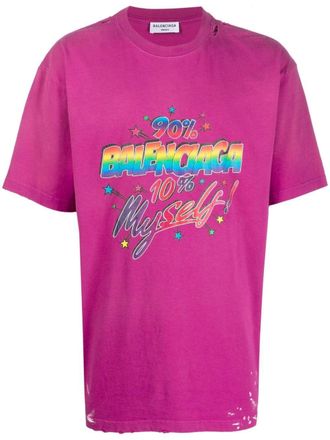 Balenciaga T-shirt 90/10 con stampa - Rosa