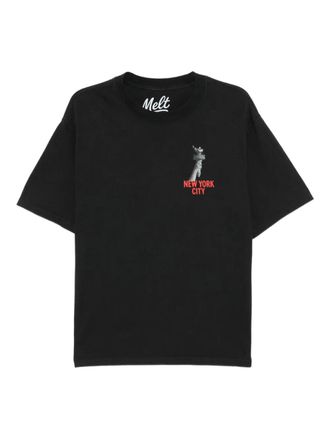 Melt graphic-print T-shirt - men - Cotton - XXXL - Black