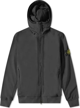 Stone Island Soft Shell-r Hooded Jacket Black 761540427-V0029