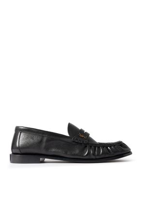 Saint Laurent Le Loafer Monogram Logo-Appliquéd Leather Penny Loafers