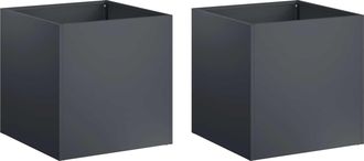 vidaXL Macetero De Jard&iacute;n 2 Uds. Gris Antracita 20 X 20 X 20 Cm Vidaxl