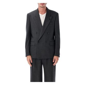 Lardini Jassen, Heren, Grijs, L, Wol, Feeling Blazer Doppio Petto