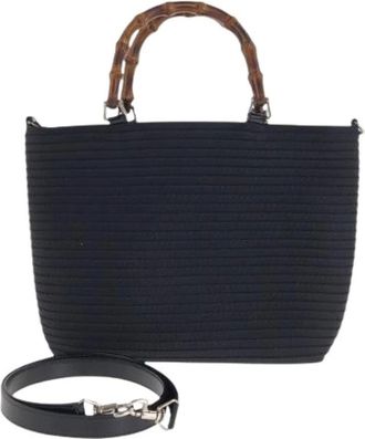 Gucci Pre-owned Handbags, female, Black, Size: ONE SIZE Pre-owned Canvas Handbag