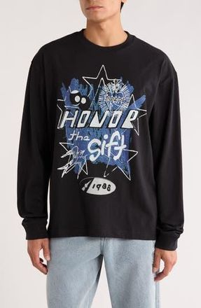 Honor The Gift Pop Art Long Sleeve Cotton Graphic T-Shirt in Black at Nordstrom Rack, Size Xx-Large