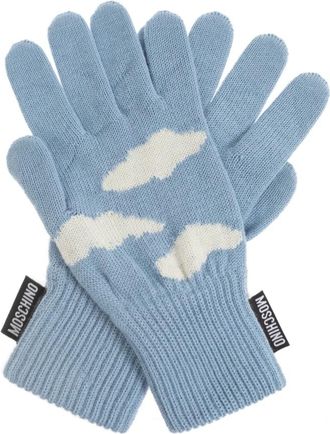 Moschino Handschoenen met een logopatch - unisex - Handschoenen - Blauw - ONE Size - Wol - Accessoires